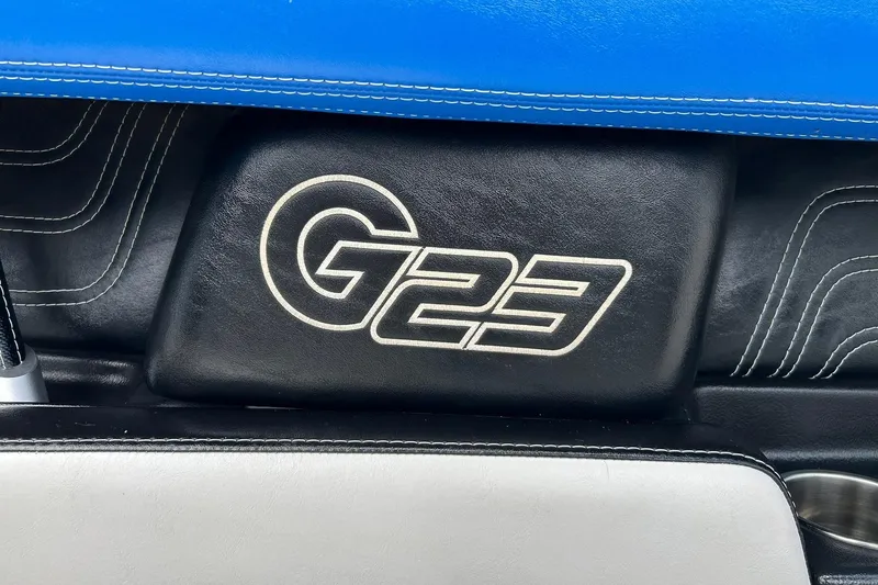 Slide: The Image of 2013 Nautique Super Air Nautique G23 interior with logo detail. - 52