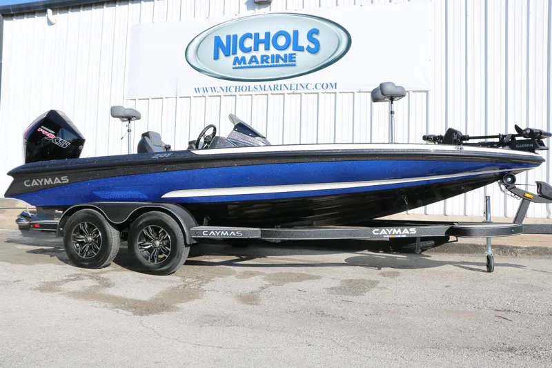 The Image of 2027 Caymas 201 Pro boat in blue on trailer at Nichols Marine. - 0