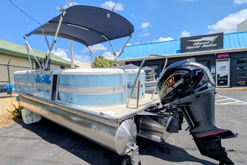 Slide: The Image of 2026 Trifecta CS 22RF pontoon boat with Yamaha engine at yacht sales. - 8
