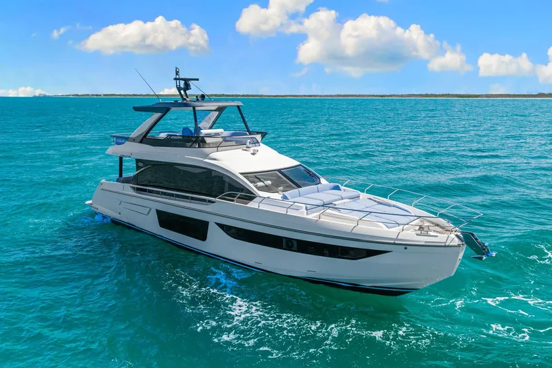 Slide: The Image of Luxury yacht Azimut 68 from 2025 on open sea. - 3