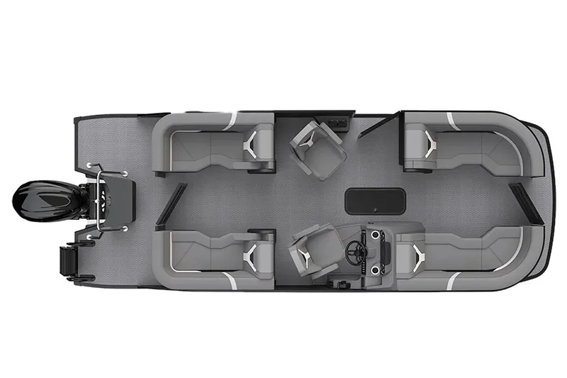 Slide: The Image of Manufacturer Provided Image: Top view of 2026 Evotti 521QL pontoon boat with spacious seating layout. - 1