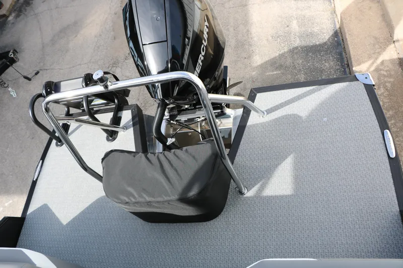 Slide: The Image of Rear view of 2026 Evotti 521QL boat with Mercury outboard motor. - 32