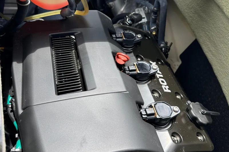 Slide: The Image of Engine of 2017 Sea-Doo GTX Limited 300, featuring Rotax components and detailed mechanical parts. - 12