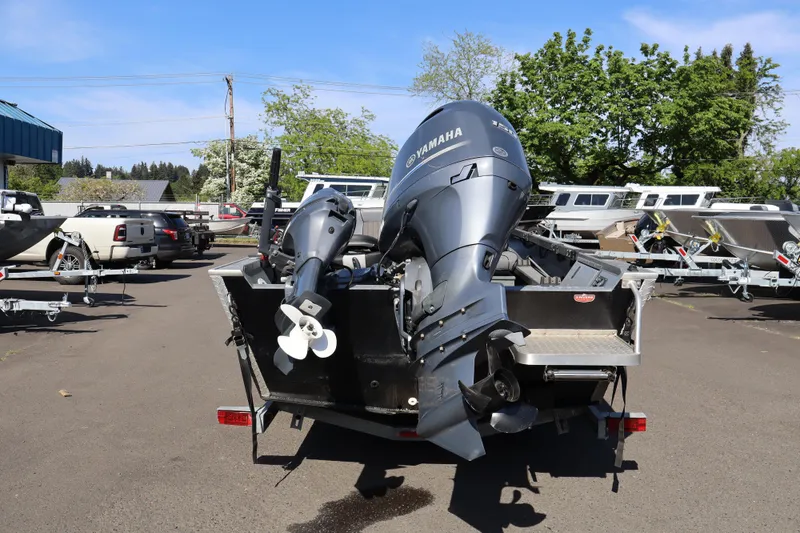 Slide: The Image of 2017 Alumaweld Super Vee LT boat with Yamaha outboard motor on trailer. - 4