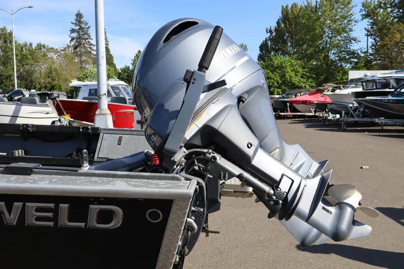 Slide: The Image of 2017 Alumaweld Super Vee LT boat with Yamaha outboard motor in a marina. - 5