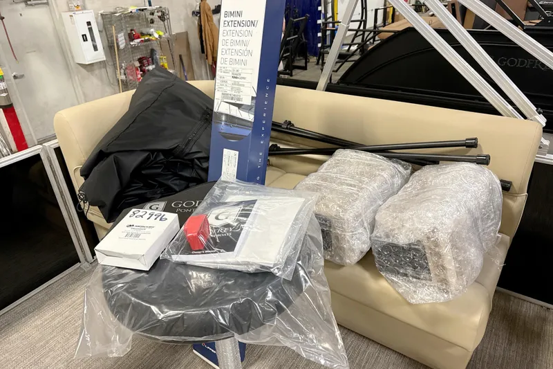 Slide: The Image of Boat accessories and parts for Godfrey EX 2286 SBX 2026 model, including Bimini extension. - 10