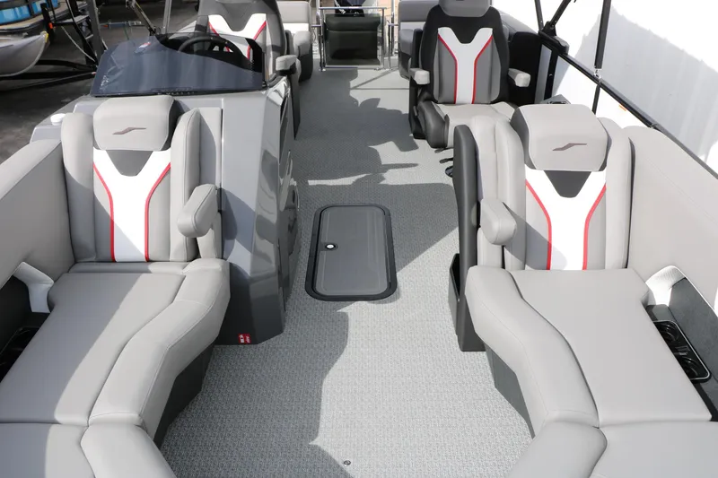 Slide: The Image of Luxurious interior of 2026 Evotti 723QL boat with modern seating and sleek design. - 20
