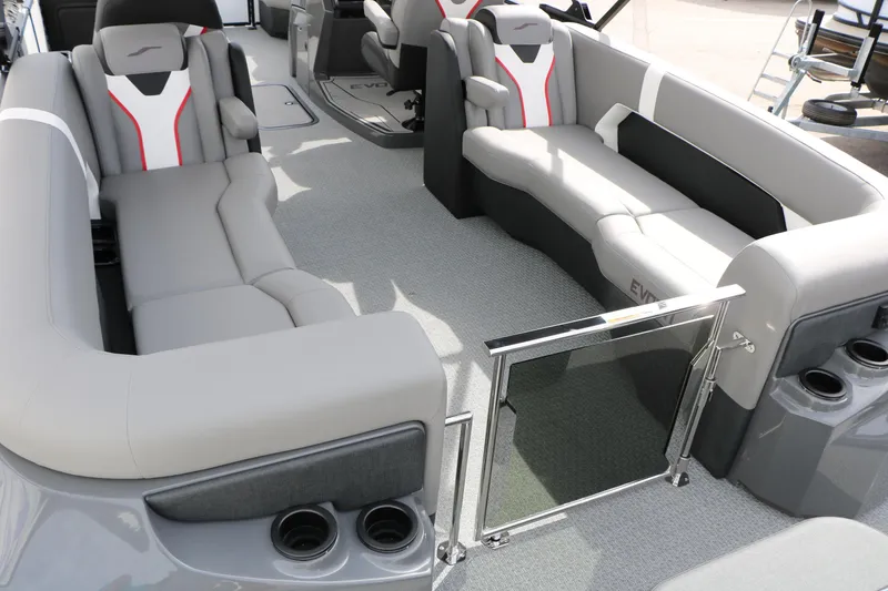 Slide: The Image of Luxurious interior of 2026 Evotti 723QL boat with plush seating and modern design. - 26