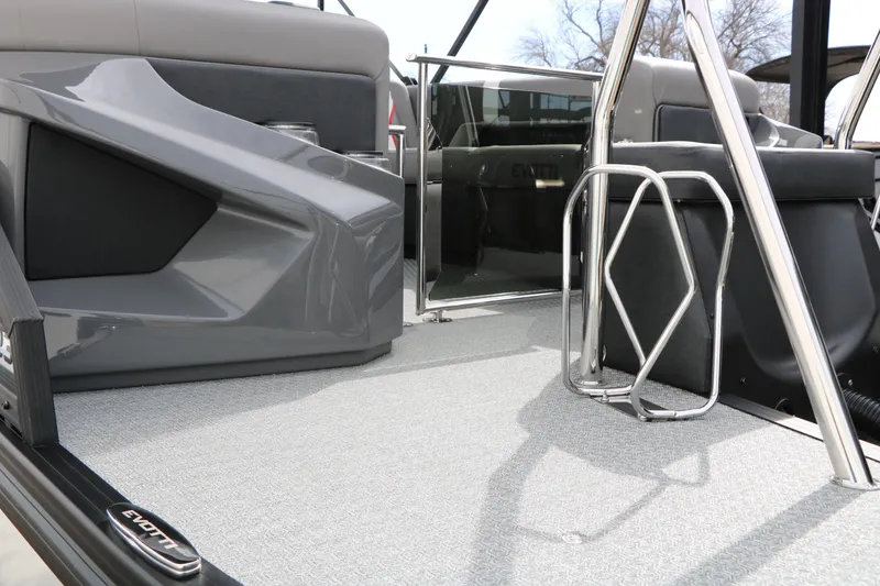 Slide: The Image of 2026 Evotti 723QL boat interior with sleek design and modern seating. - 55