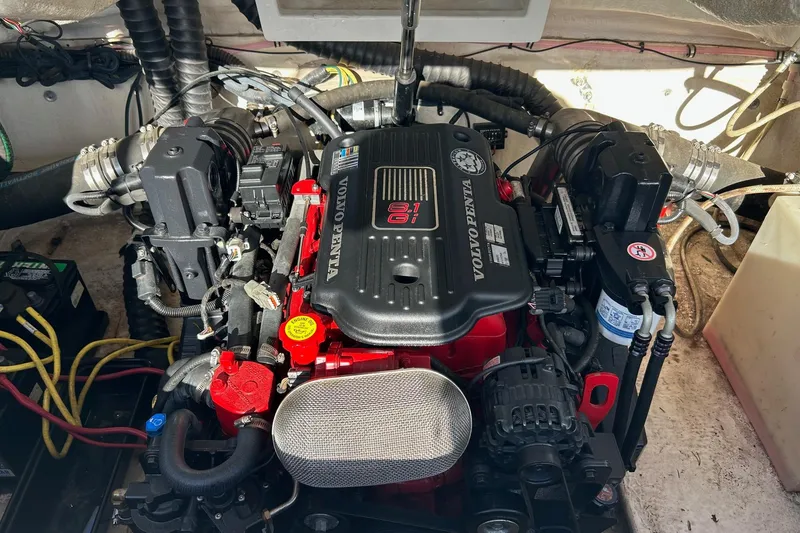 Slide: The Image of Volvo Penta engine in a 2007 Chaparral 246 SSi boat, showcasing detailed components. - 22