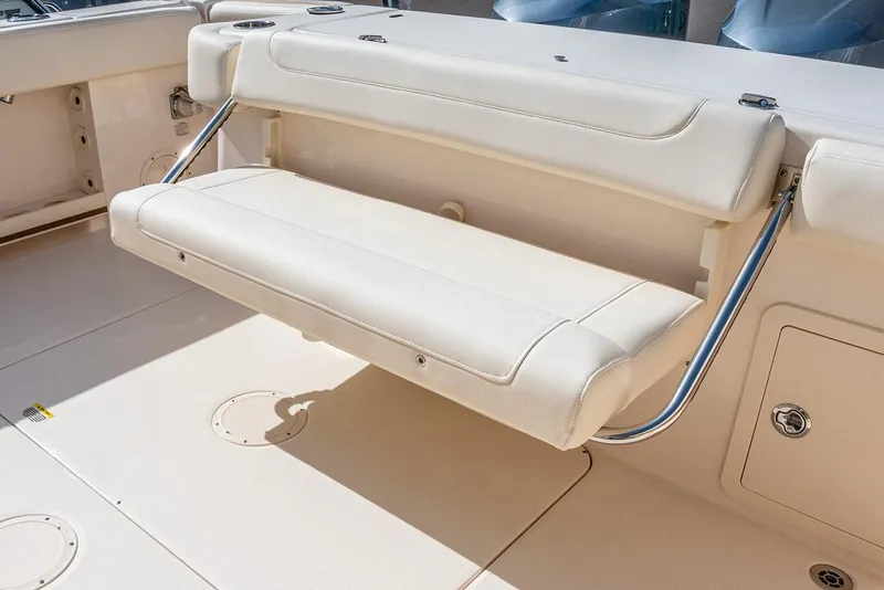 Slide: The Image of 2021 Grady-White Canyon 306 boat interior with modern bathroom amenities. - 14