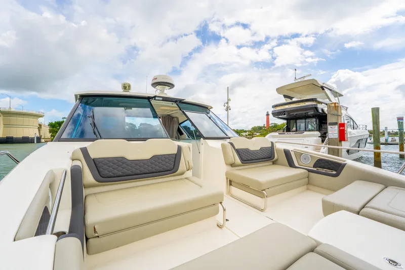 Slide: The Image of Luxurious 2025 Aquila 36 Cruiser yacht interior with plush seating and modern design. - 50