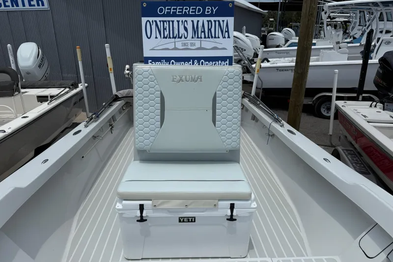 Slide: The Image of 2023 Exuma 22 boat seat with Yeti cooler at O'Neill's Marina. - 7