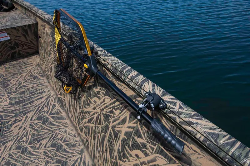 Slide: The Image of Manufacturer Provided Image: 2021 Crestliner 1760 Retriever SC boat with fishing net on camo deck. - 22