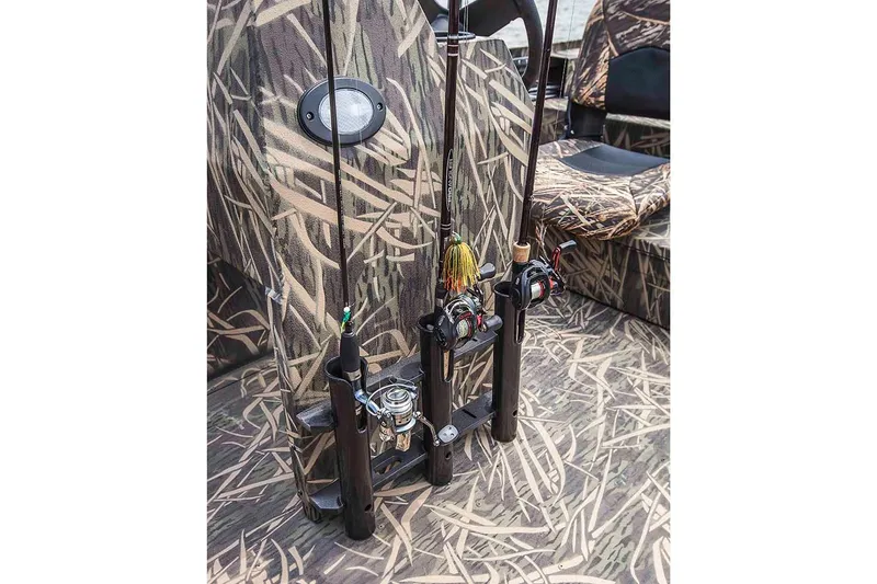 Slide: The Image of Manufacturer Provided Image: 2021 Crestliner 1760 Retriever SC fishing rod holders and camo interior. - 25
