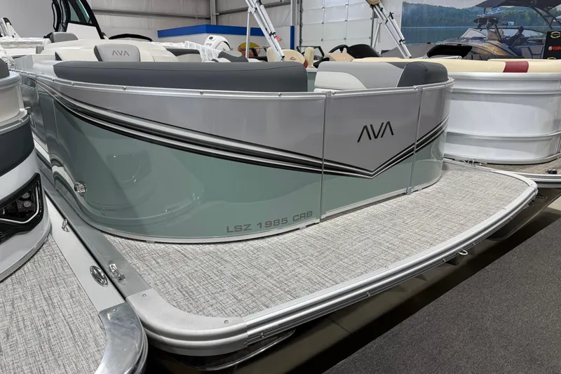The Image of 2026 Avalon 1985 25 LSZ CRB pontoon boat displayed in showroom. - 1