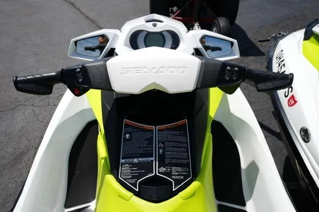 Slide: The Image of 2017 Sea-Doo GTI handlebars and dashboard, featuring sleek design and controls. - 8