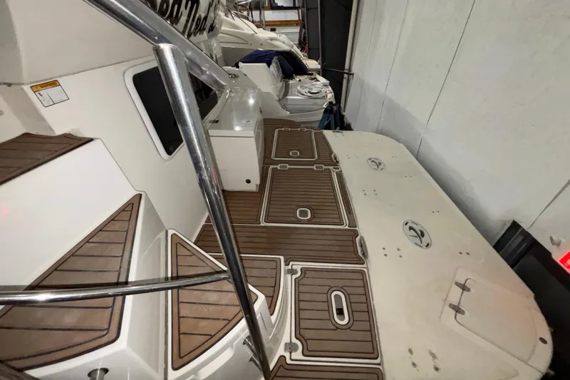Slide: The Image of 2004 Cruisers Yachts 405 Express Motoryacht with teak deck in storage. - 10