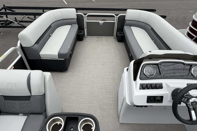 Slide: The Image of Interior of 2022 Godfrey Sweetwater 2086 C pontoon boat with seating and helm. - 22