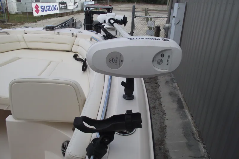 Slide: The Image of 2023 Grady-White Fisherman 236 boat with Minn Kota trolling motor. - 11