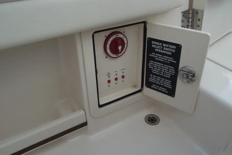 Slide: The Image of Battery switch panel on 2023 Grady-White Fisherman 236 boat. - 30