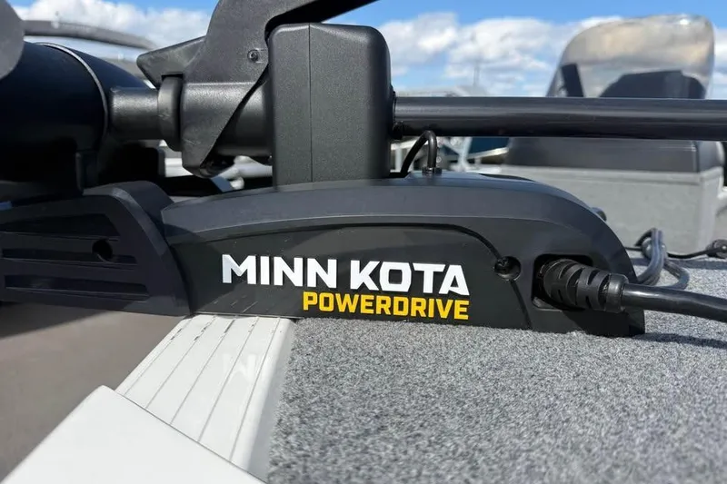 Slide: The Image of Minn Kota PowerDrive motor on 2022 G3 Angler V164 C boat deck. - 8