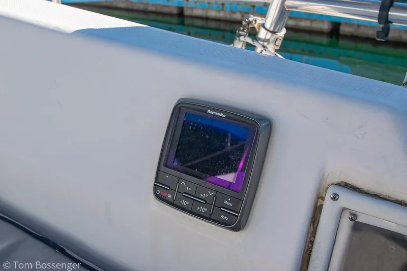 Slide: The Image of Raymarine navigation display on 2008 Hunter 31 sailboat dashboard. - 25