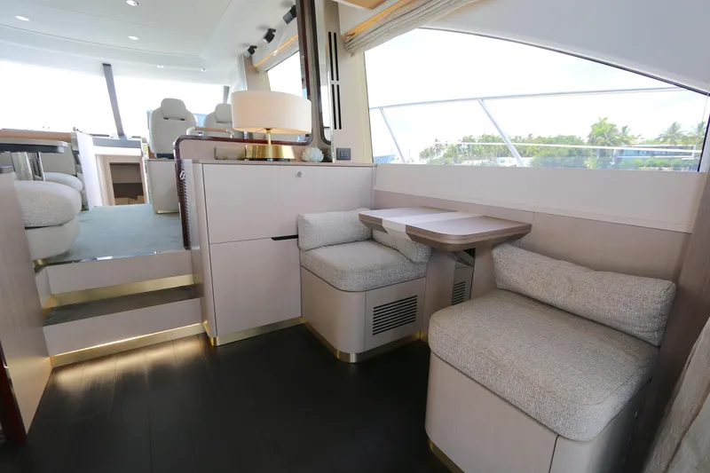 Slide: The Image of Luxurious interior of 2020 Azimut 55 yacht with modern seating and elegant decor. - 3