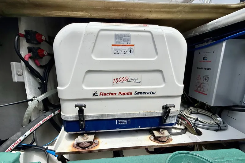 Slide: The Image of Fischer Panda generator in 2018 Fountaine Pajot Saona 47 yacht engine room. - 65