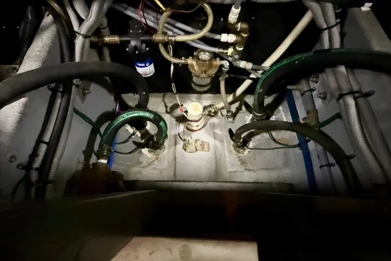 Slide: The Image of Marine generator QS-6.5G in 1989 Sea Ray 380 Aft Cabin engine room. - 37