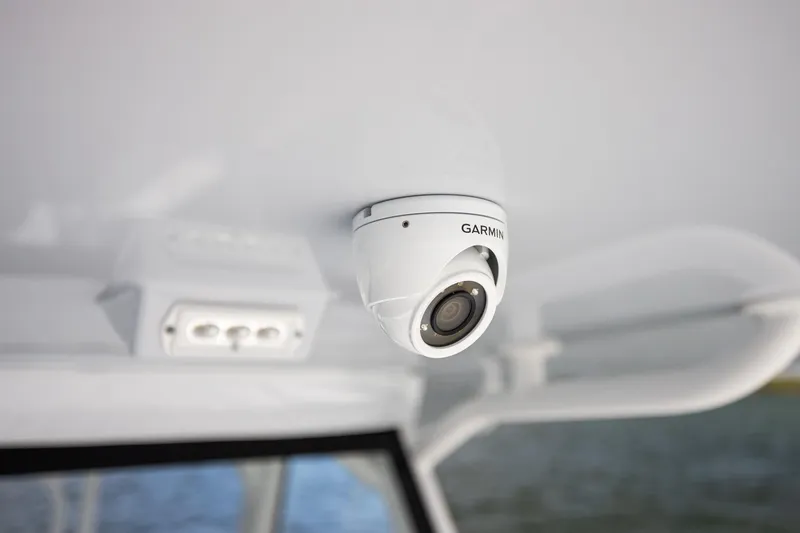 Slide: The Image of Garmin camera installed on 2023 Yellowfin 39 Offshore boat ceiling. - 36