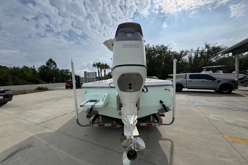 Slide: The Image of 2019 Sea Born FX25 Bay boat with Suzuki 350 engine on trailer. - 14