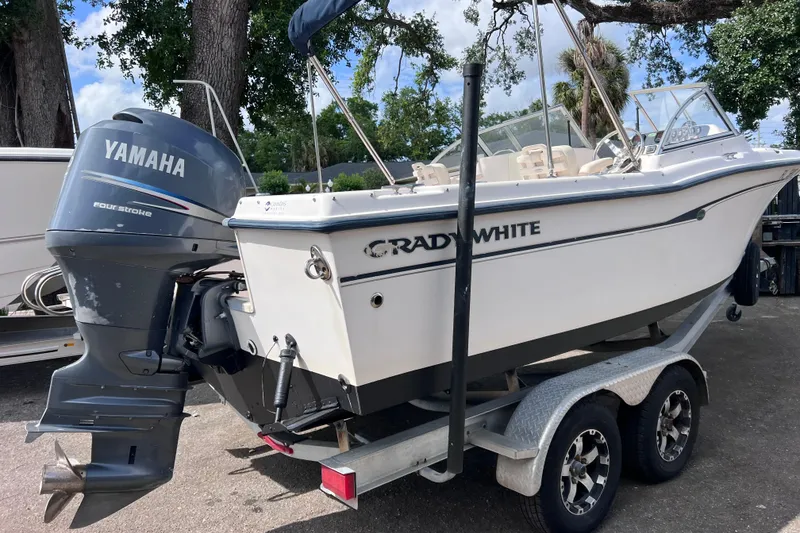Slide: The Image of 2006 Grady-White Tournament 205 boat on trailer with Yamaha outboard motor. - 6