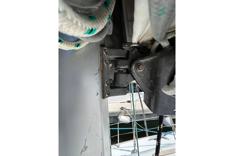 Slide: The Image of Bow of 2011 Jeanneau Sun Odyssey 44i sailboat docked at marina. - 12