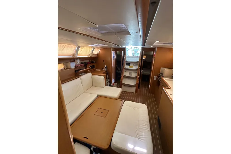 Slide: The Image of Bathroom interior of 2011 Jeanneau Sun Odyssey 44i yacht with sink and mirror. - 39