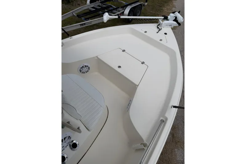 Slide: The Image of 2016 Bulls Bay 2000 boat interior with seating and storage compartments. - 3