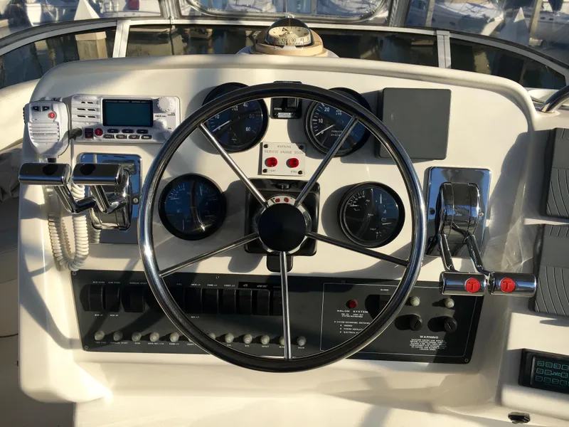 Slide: The Image of Dashboard of a 1999 Silverton 351 Sedan boat. - 5