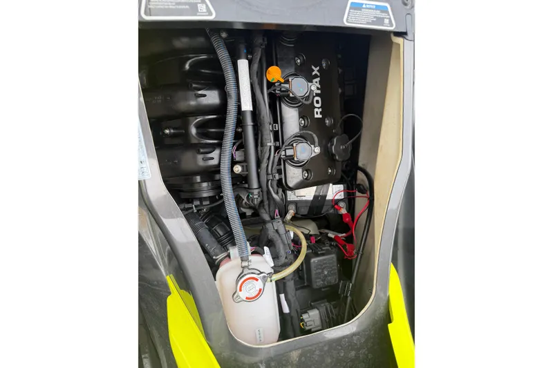 Slide: The Image of Engine compartment of a 2020 Sea-Doo GTR 230 with visible Rotax engine components. - 6