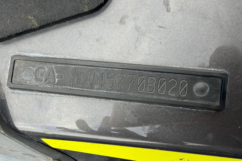 Slide: The Image of Close-up of a 2020 Sea-Doo GTR 230 hull identification number plate. - 7
