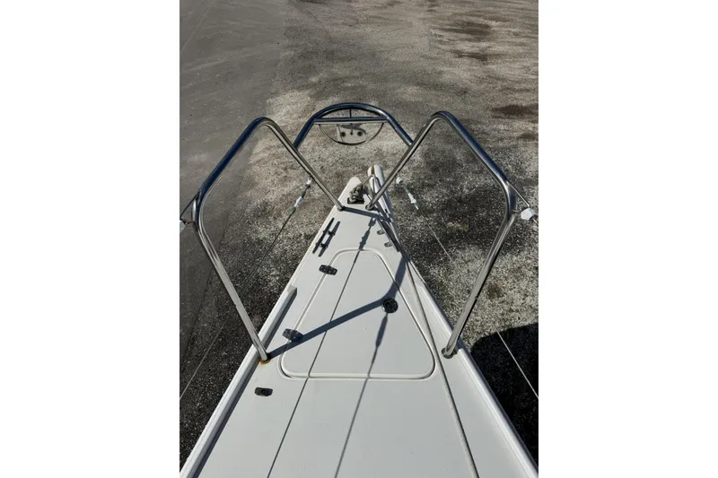 Slide: The Image of Bow view of 2011 J Boats J/95 sailboat with stainless steel railings. - 17