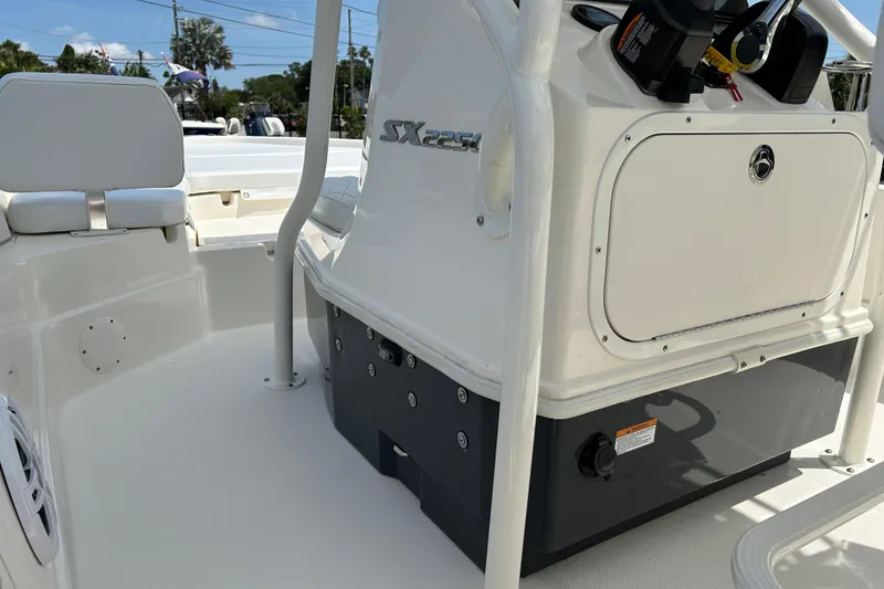 Slide: The Image of 2022 Skeeter SX2250 boat interior with console and seating. - 10