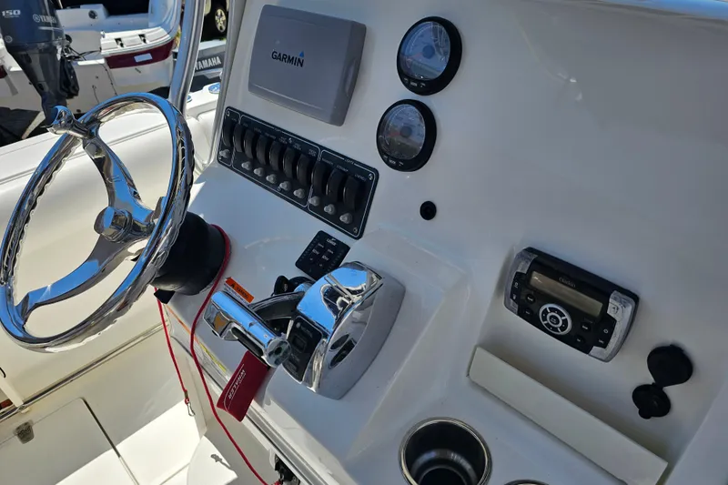 Slide: The Image of Control panel of a 2012 Boston Whaler 220 Outrage with Garmin GPSmap 740s. - 18