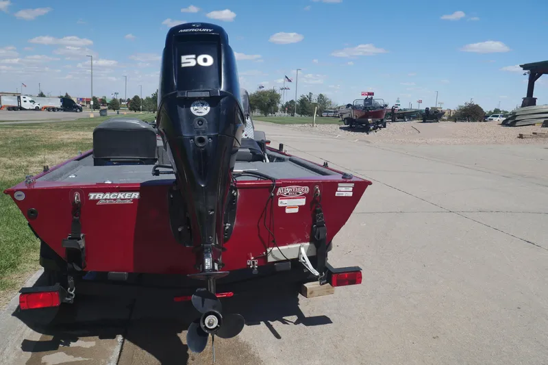 Slide: The Image of 2022 Tracker Bass Tracker Classic XL boat with Mercury 50 engine on trailer. - 3