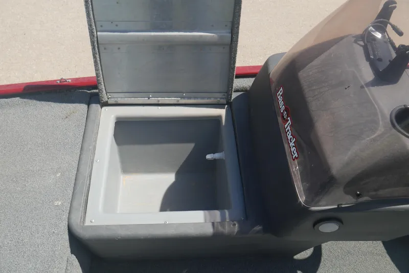 Slide: The Image of 2022 Tracker Bass Tracker Classic XL boat storage compartment open on deck. - 6