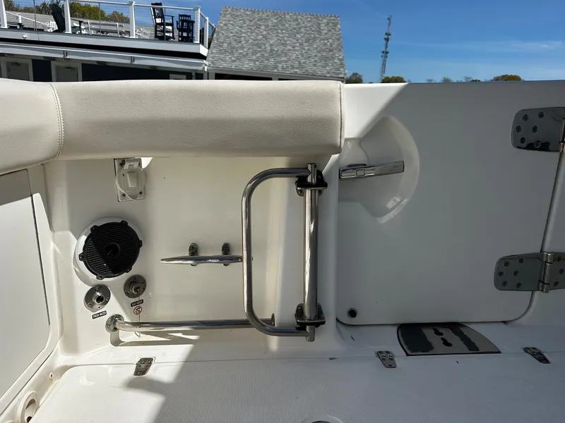 Slide: The Image of Interior view of a 2019 Boston Whaler 330 Outrage boat. - 15