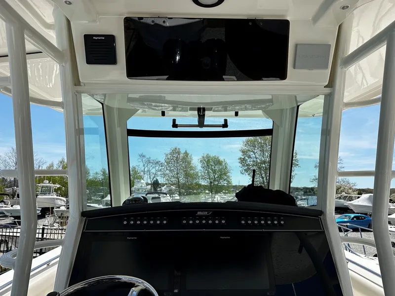 Slide: The Image of Interior view of a 2019 Boston Whaler 330 Outrage boat. - 19