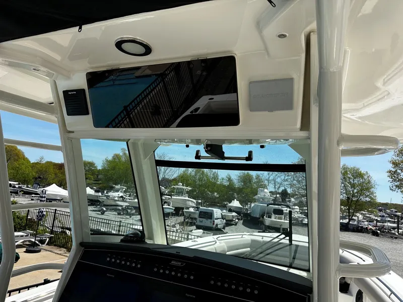 Slide: The Image of Interior view of a 2019 Boston Whaler 330 Outrage boat. - 44