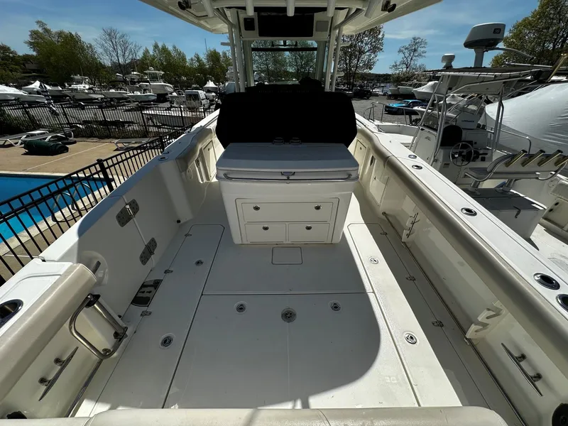 Slide: The Image of Interior of a 2019 Boston Whaler 330 Outrage boat, spacious and well-equipped. - 9