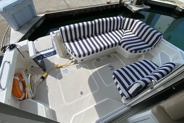Slide: The Image of 2013 Back Cove 34 boat named "Kate" docked at Chuckanut Bay, WA. - 4