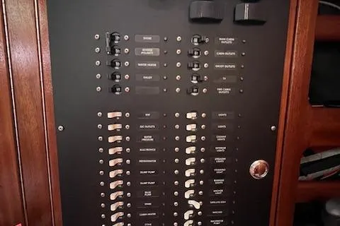Slide: The Image of Electrical control panel on a 2000 Bavaria 42 Cruiser yacht. - 23